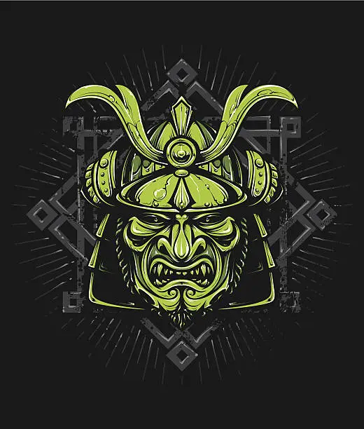 Vector illustration of Vector samurai mask