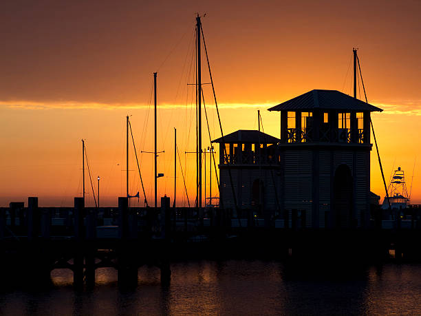 Gulfport Marina paisaje al atardecer - foto de stock