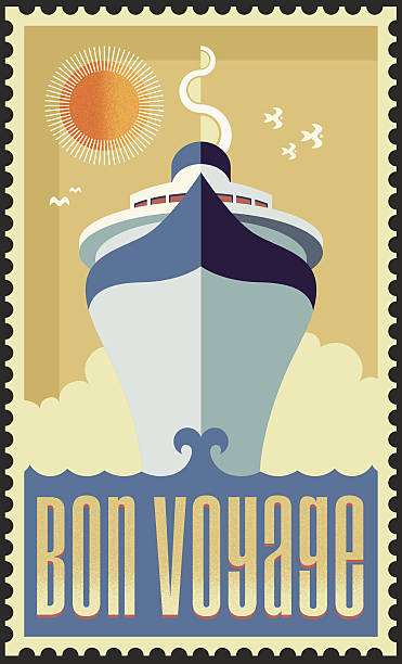 ilustraciones, imágenes clip art, dibujos animados e iconos de stock de vintage retro vector diseño de crucero - crucero