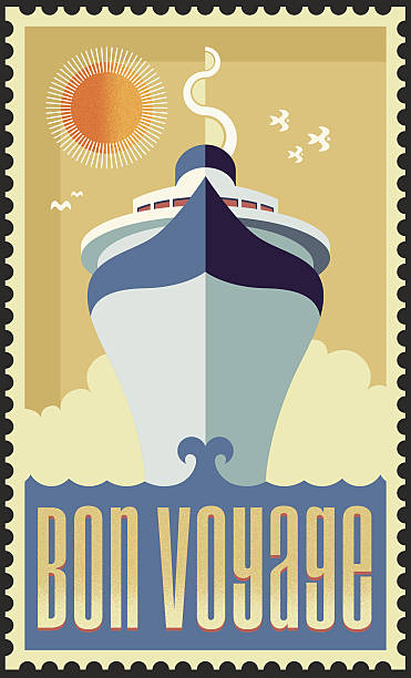 Vintage Retro Cruise Ship Vector Design Vintage retro cruise ship. Vector EPS illustration design cruise ship stock illustrations