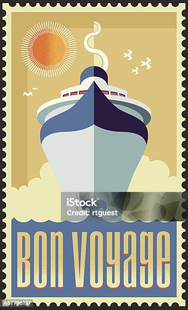 Vintage Retro Cruise Ship Vector Design Stock Illustration - Download Image Now - Cruise Ship, Cruise - Vacation, Retro Style