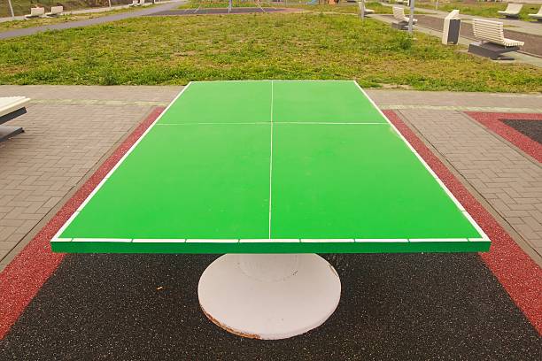 istock New green table tennis. 457798937