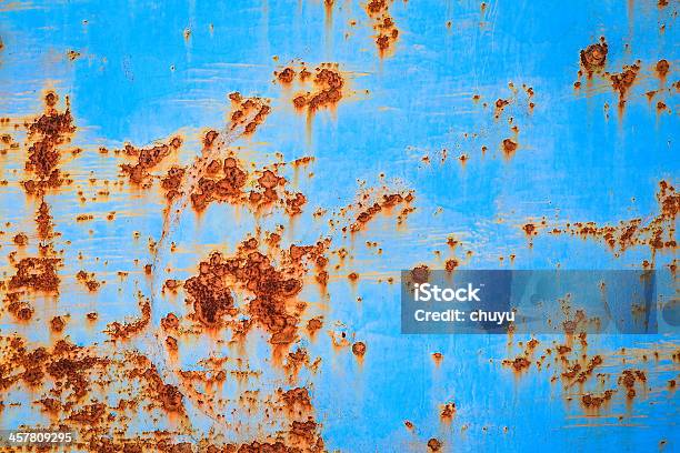 Rusty Grunge Fondo Placa De Hierro Foto de stock y más banco de imágenes de Acero - Acero, Azul, Con textura