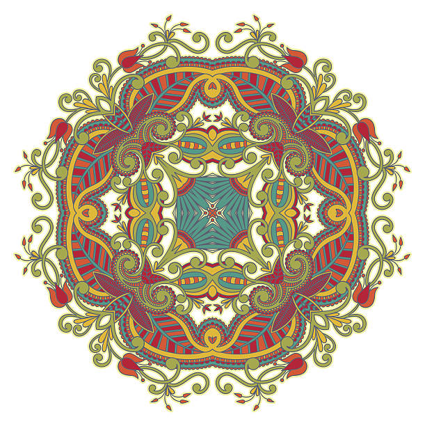векторные раунд украшение. - doily lace circle floral pattern stock illustrations
