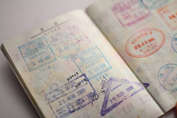 istock Visas on Japanese passport 457810473