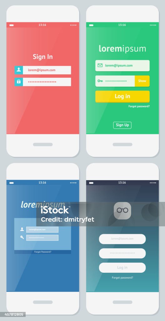 Application Form Sample Log In Beautiful Examples Of Login Forms For Websites And Apps Stock ...