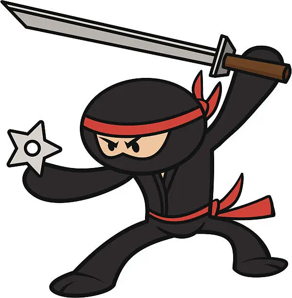 Vector illustration of Kawaii Ninja