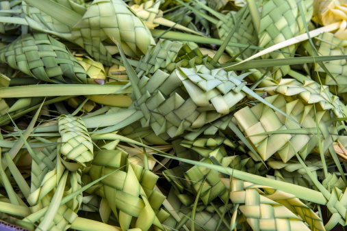Woven palm leaves for church holiday in Spain around Easter (Palm Sunday)