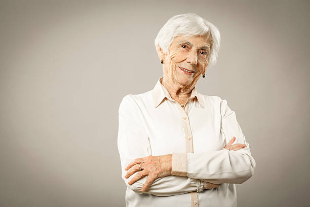 istock Happy senior woman 457826367