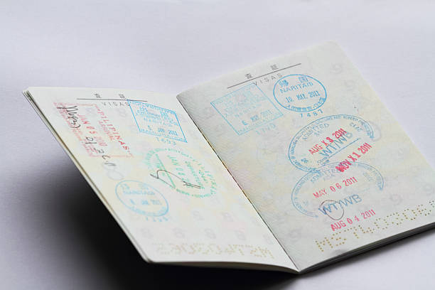 istock Visas on Japanese passport 457830399