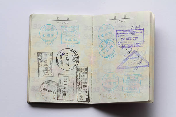 istock Visas on Japanese passport 457830405