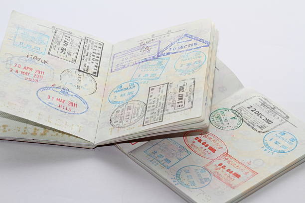 istock Visas on Japanese passport 457830427