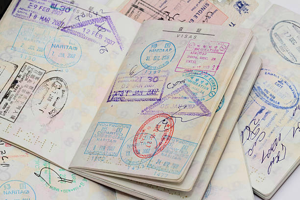istock Visas on Japanese passport 457830439