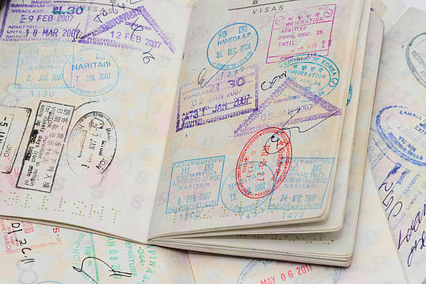 istock Visas on Japanese passport 457830491