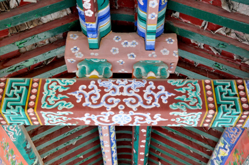 Beijing, China - April 11, 2021: first silkworm altar is written on the plaque, Beihai Park, Beijing.