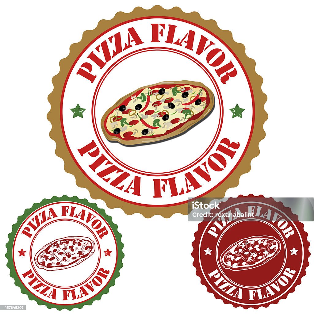 Pizza sellos - Ilustración de stock de Alimento libre de derechos