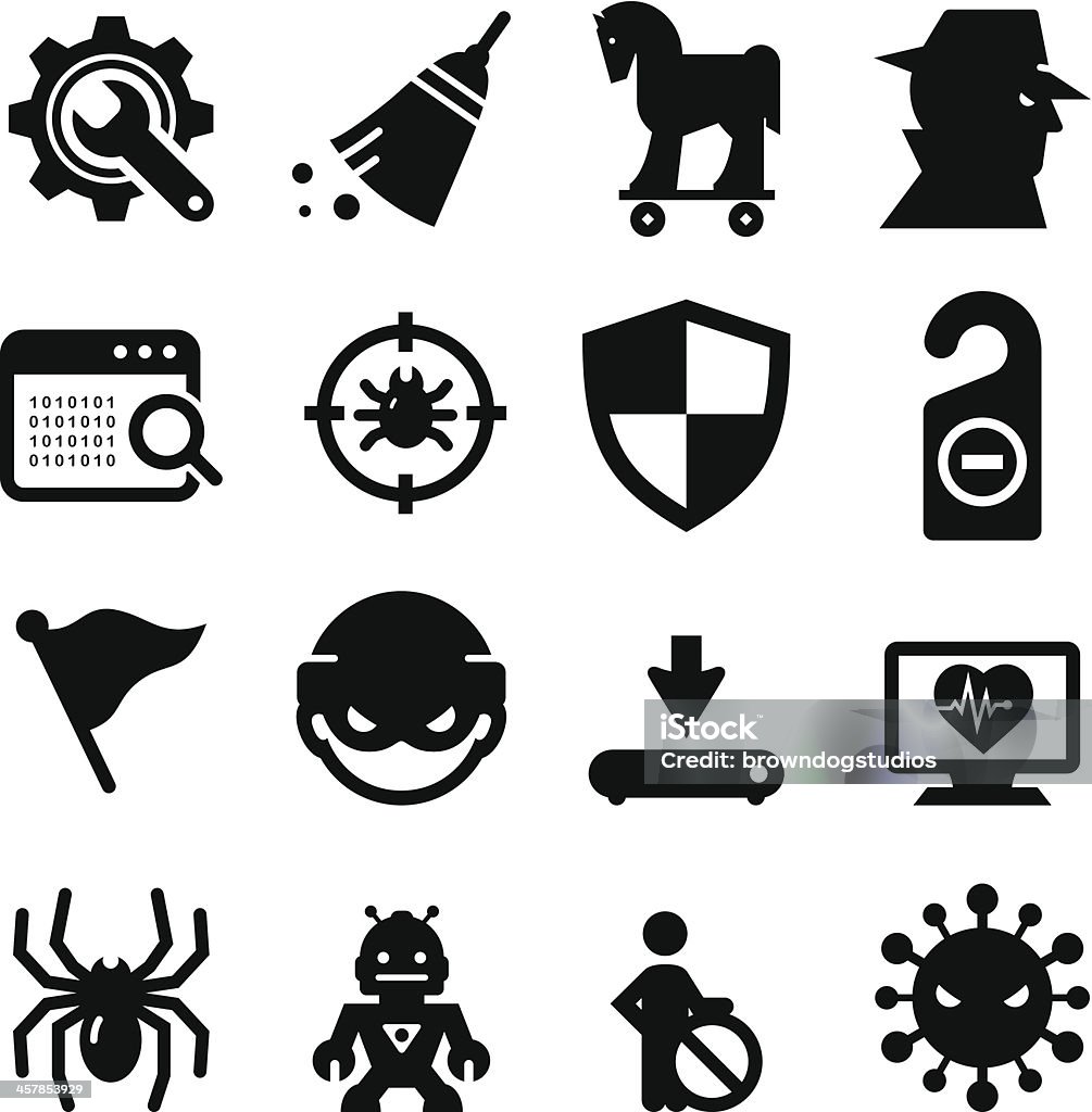 Spyware and Malware Icons - Black Series Professional clip art for your print or Web project. See more icons in this series. Icon Symbol stock vector