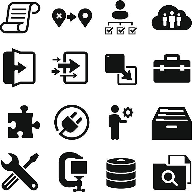 Information Technology Icons - Black Series Professional clip art for your print or Web project. See more icons in this series. graphic design case study stock illustrations