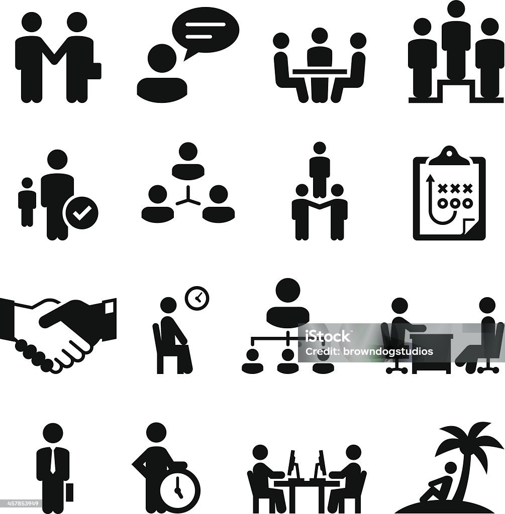 Employment Situations Icons - Black Series Professional clip art for your print or Web project. See more icons in this series. Retirement stock vector