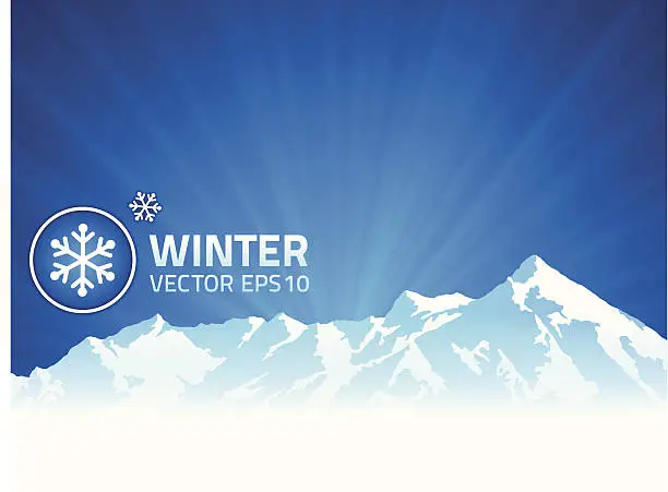 Vector illustration of Winter Mountain Background
