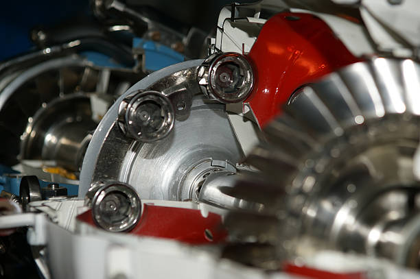 istock Close-up of large jet engine viewed from below 457854565