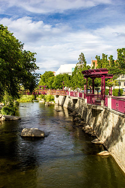 Reno downtown Wingfield park area Area around downtown Reno's Wingfield park. truckee river photos stock pictures, royalty-free photos & images