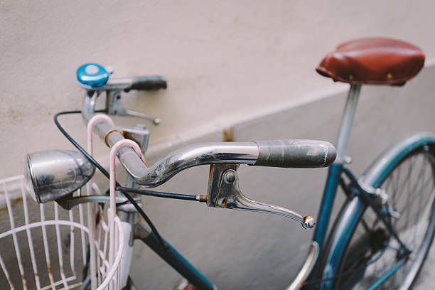 istock Photo in retro style. Bicycle leaning against the wall 457856079