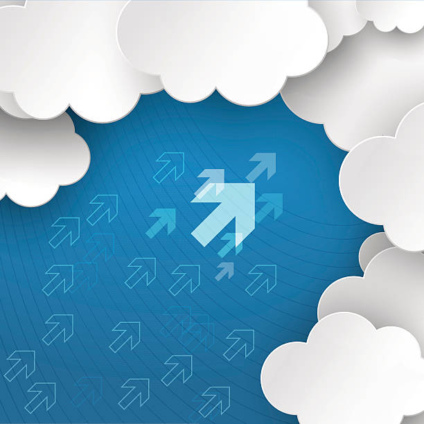 A background of cloud computing vector art illustration