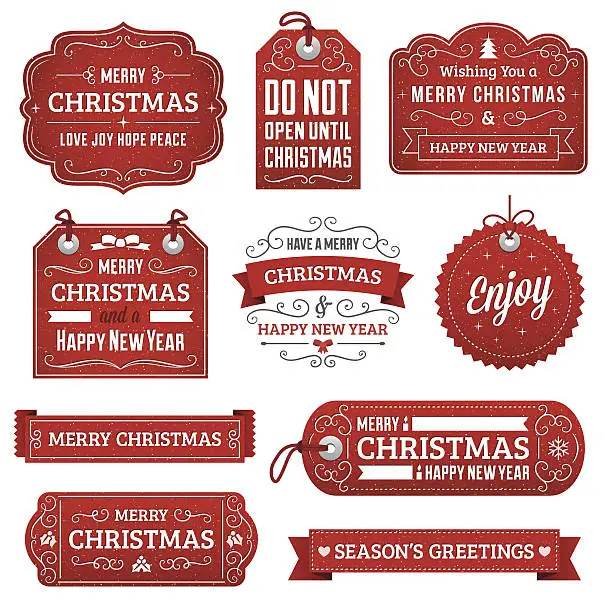 Vector illustration of Christmas Labels