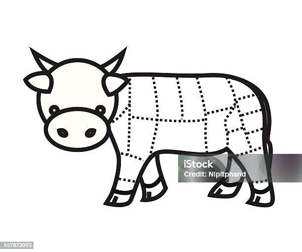 비프 절단 차트별 흰색 바탕에 흰색 배경 벡터 가축에 대한 스톡 벡터 아트 및 기타 이미지 - 가축, 갈비-음식, 고기