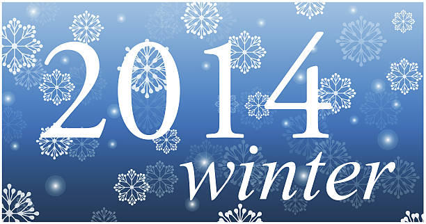 Abstract winter design with 2014 text vector art illustration