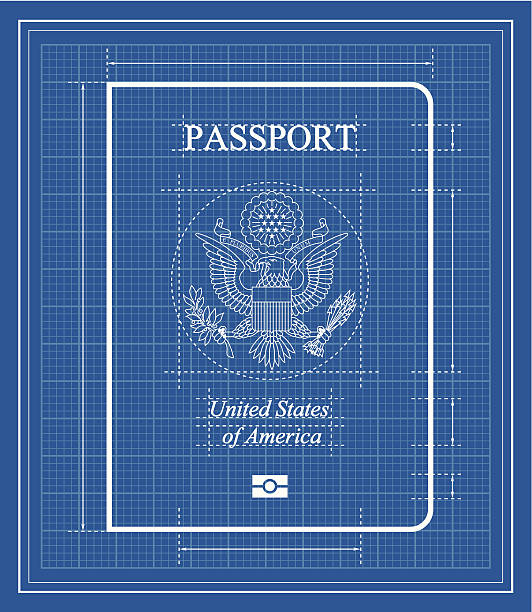 米国のパスポート設計図 - 国璽点のイラスト素材／クリップアート素材／マンガ素材／アイコン素材