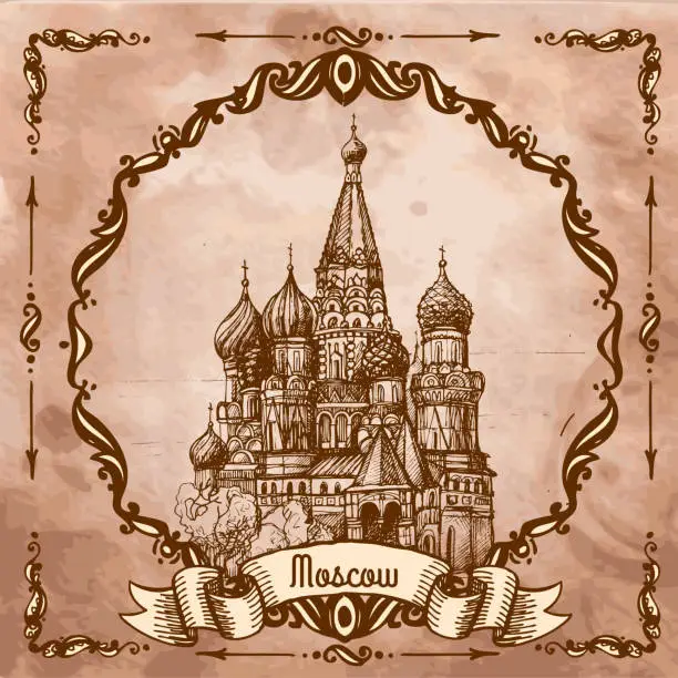 Vector illustration of Moscow, St. Basil's Cathedral