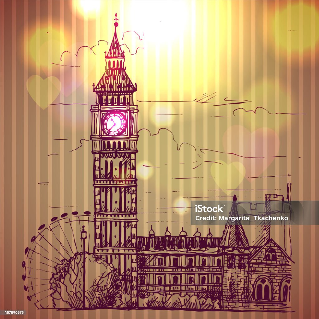Big Ben, Londres, Angleterre - clipart vectoriel de Monnaie britannique libre de droits