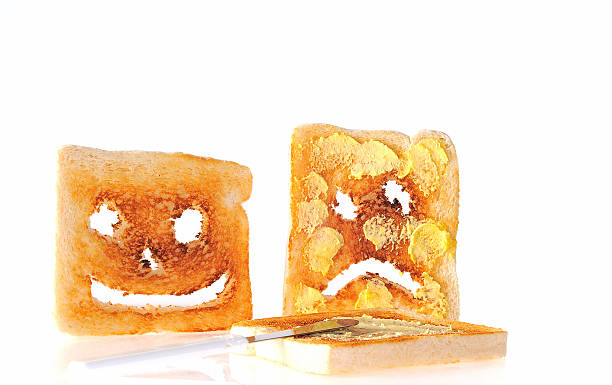 Breakfast. Preparing toast. obesidade stock pictures, royalty-free photos & images