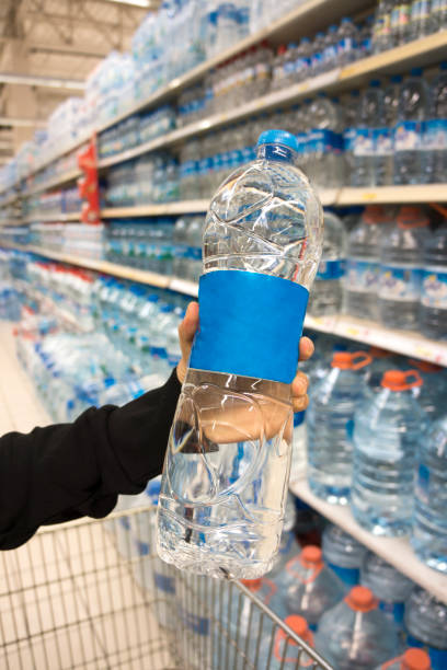 istock Water bottle in a supermarket 457890803