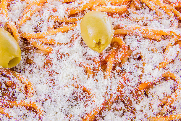 spaghetti with parmesan and olives