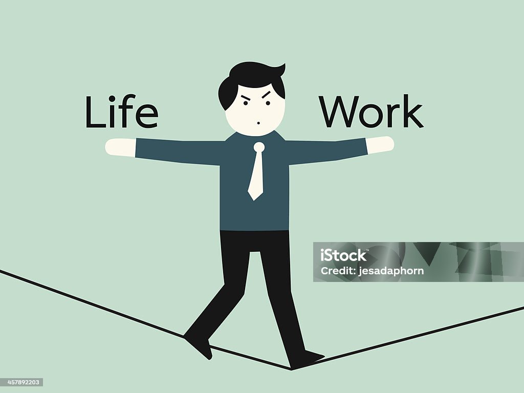 Work Simple Line Life Life And Work Stock Illustration - Download Image Now - Adult, Balance ...