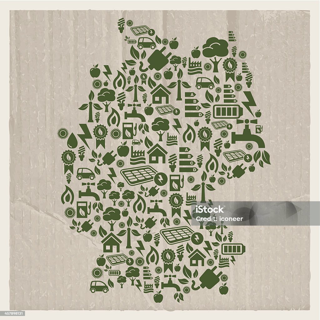 Niemcy wykonane z ekologia Ikony mapy - Grafika wektorowa royalty-free (Odzyskiwanie i przetwarzanie surowców wtórnych)