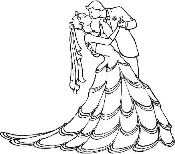 Vector illustration of Wedding Kiss