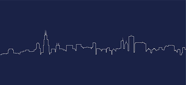 ilustrații de stoc cu chicago skyline - peisaj urban