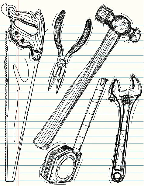 Vector illustration of tool drawings