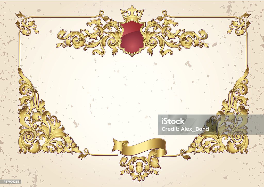 Złota ramki - Grafika wektorowa royalty-free (Abstrakcja)