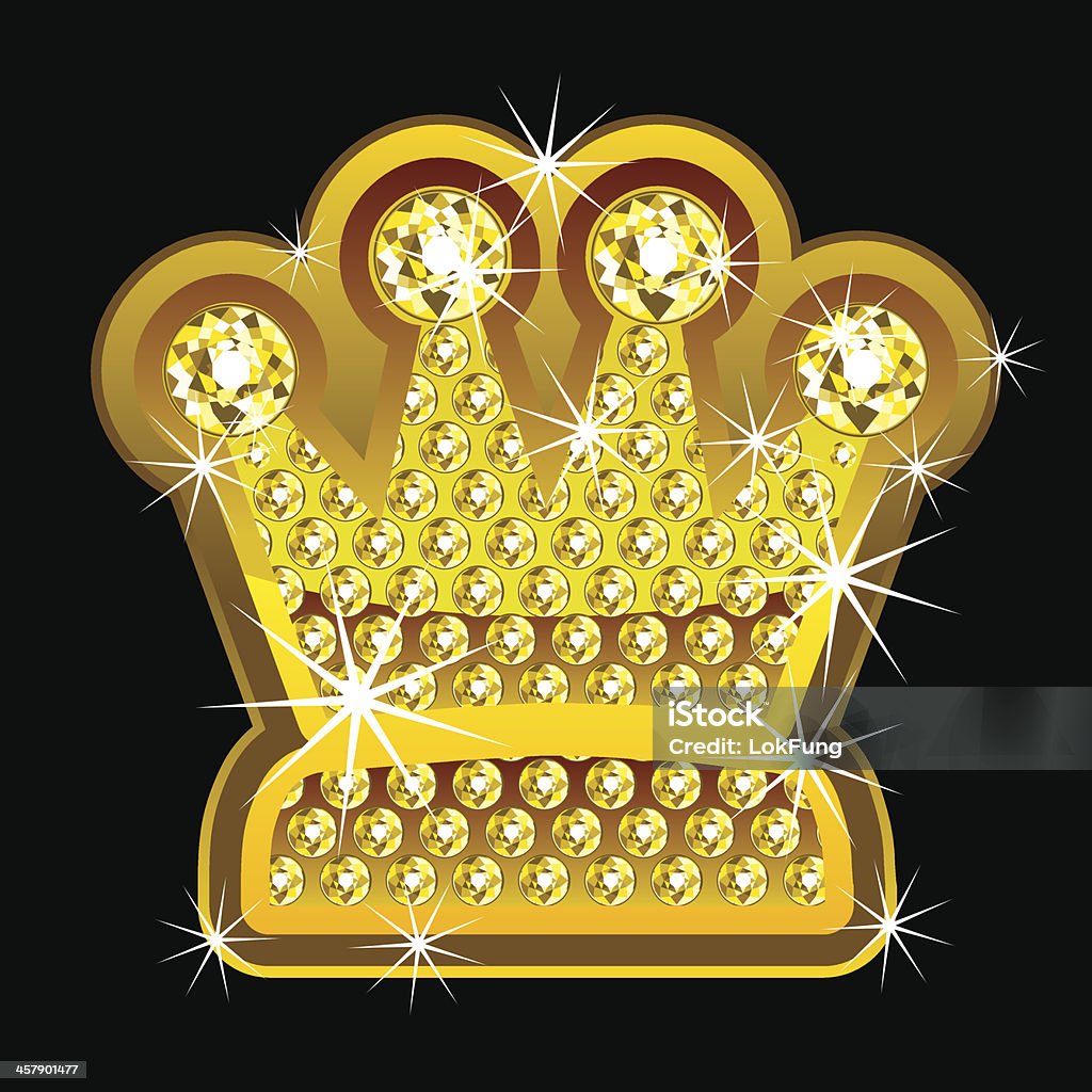 Gelbes glänzendes Krone mit Diamanten - Lizenzfrei Bling-Bling Vektorgrafik