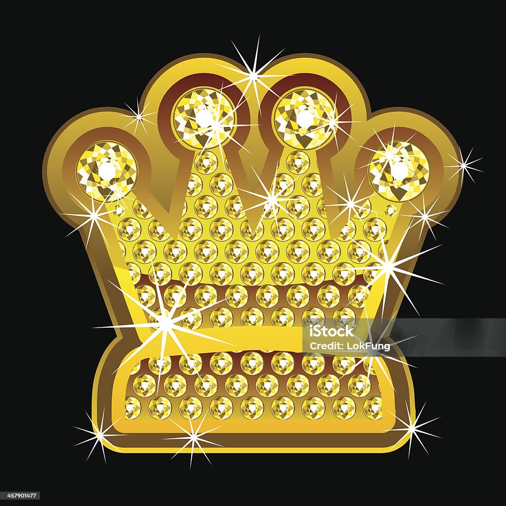 Jaune brille crown avec diamants - clipart vectoriel de Bling Bling libre de droits