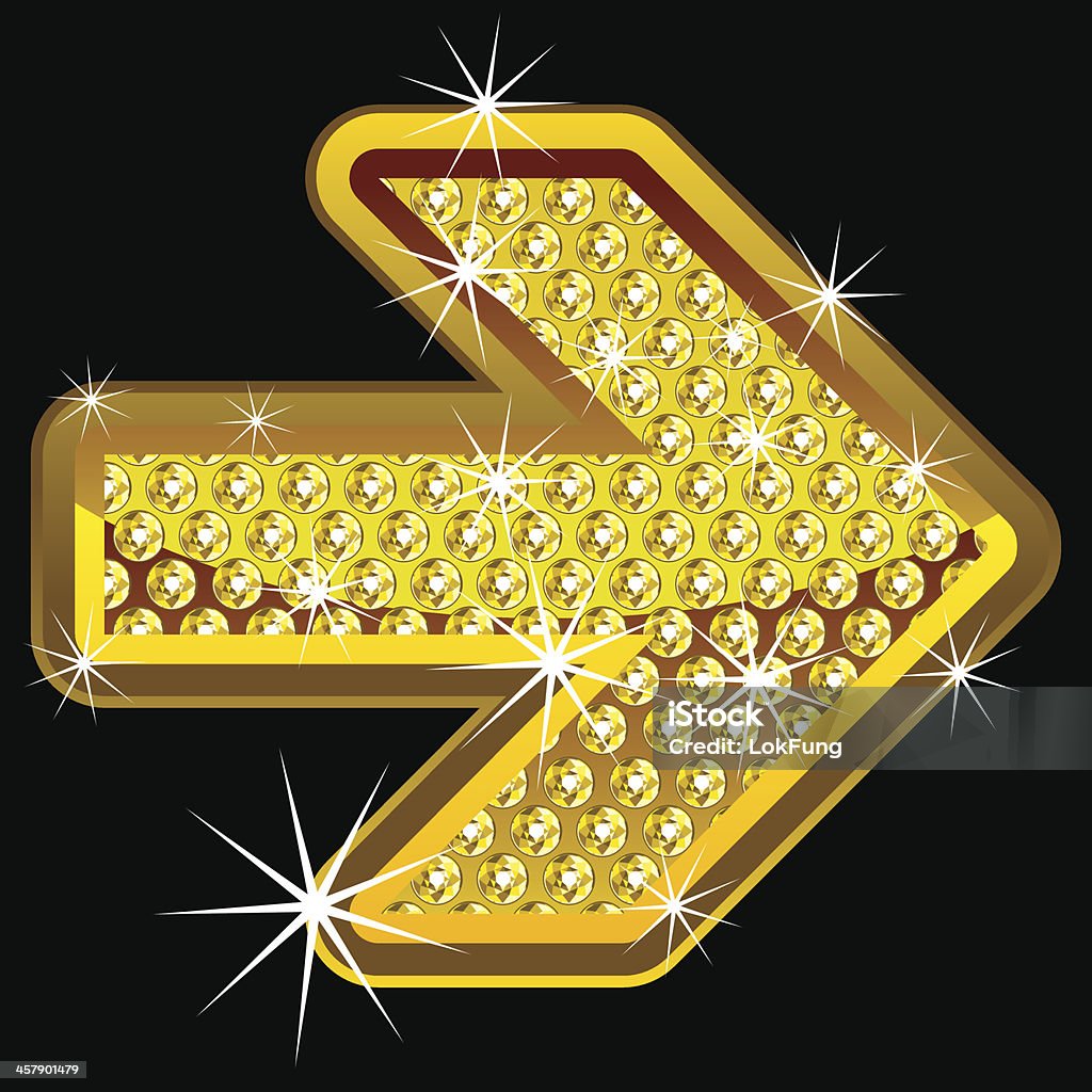 Flecha color amarillo brillante con diamantes - arte vectorial de Amarillo - Color libre de derechos