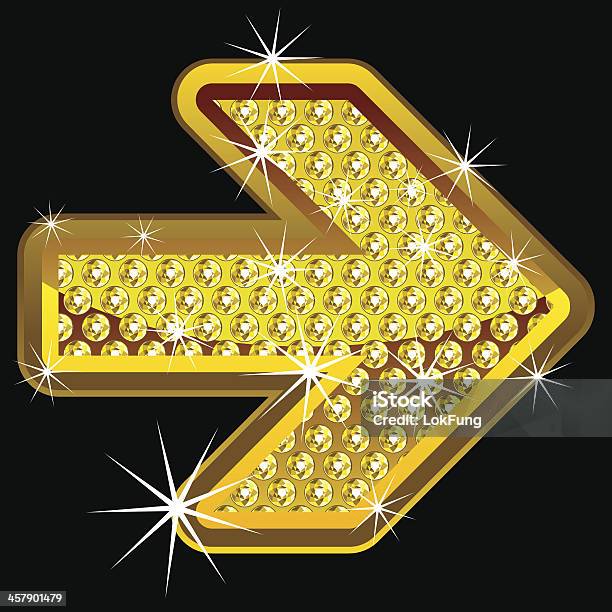 Ilustración de Flecha Color Amarillo Brillante Con Diamantes y más Vectores Libres de Derechos de Amarillo - Color - Amarillo - Color, Bling Bling - refrán en inglés, Brillante