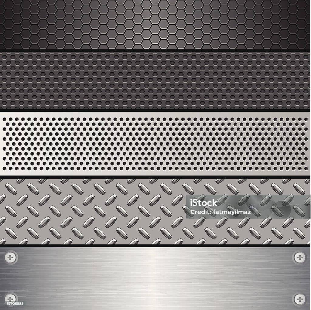 Metallic Texture Set (Pattern) A Metallic Texture Set illustration. All elements are separate. No transparent and mesh layer. Hi-Res jpeg included. Very hight detailed. Textured stock vector