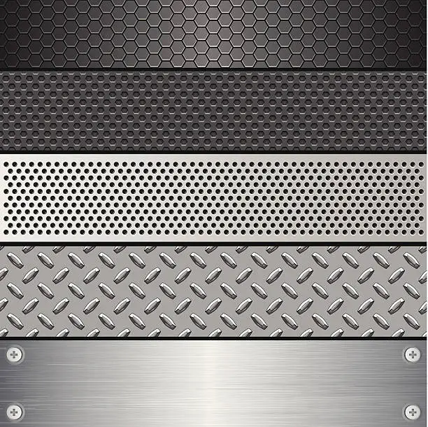 Vector illustration of Metallic Texture Set (Pattern)