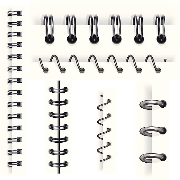 illustrations, cliparts, dessins animés et icônes de spirale du fil métallique pour page - spiral notebook spiral ring binder blank